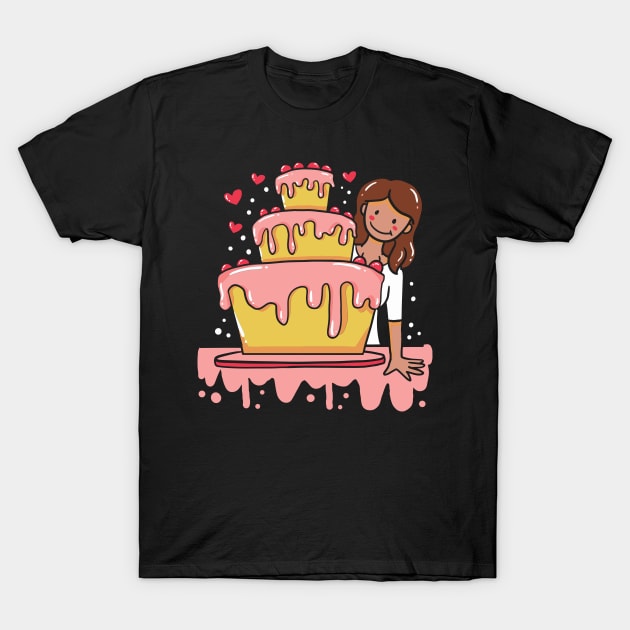 Baking Girl - Cake Decorator - Cute happy birthday T-Shirt by Shirtbubble